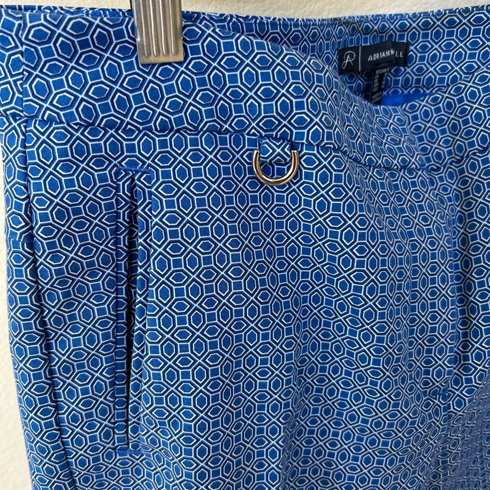 NWOT Adrianna Papell blue / white crop pants